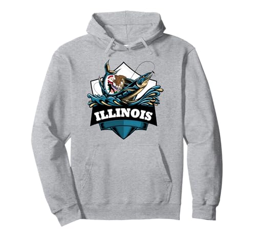 Fishing in Illinois - Fishing Illinois Pullover Hoodie