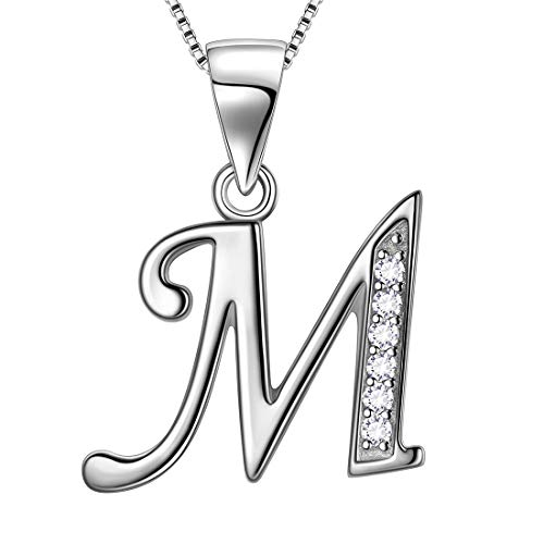 Aurora Tears Letter Necklace Initial 925 Sterling Silver Alphabet Pendant Crystal Name Gift Women Cubic Zirconia Jewelry