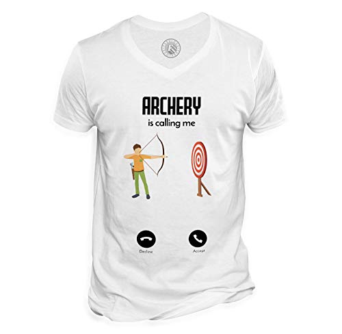T-shirt col en V tir à l'arc pour homme haut de sport souple