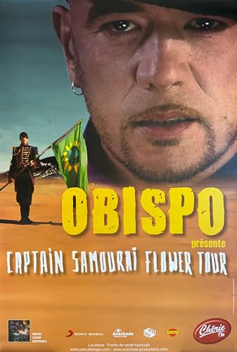 Affiche Pascal Obispo Captain Samurai Flower Tour 2010 en format géant 80x120 cm