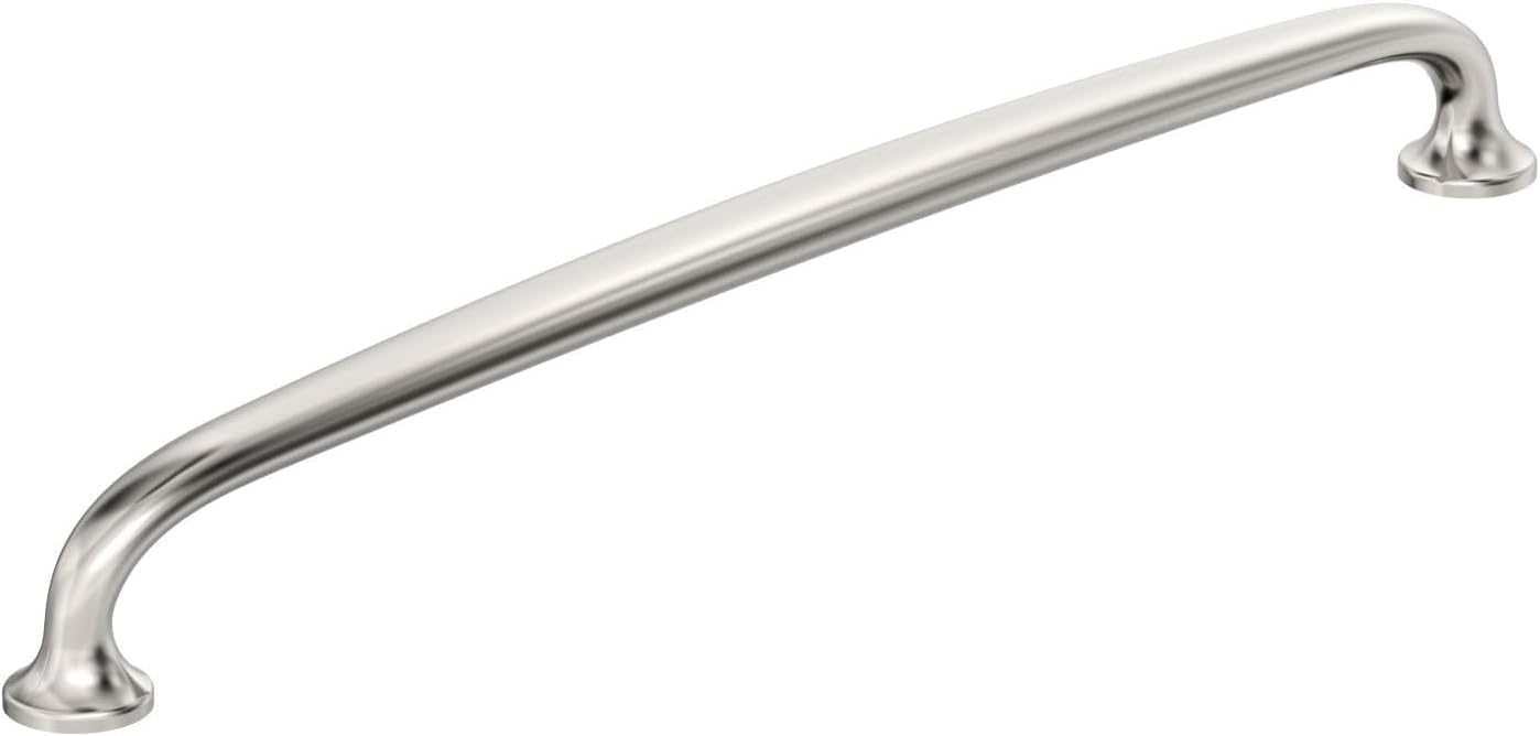 Photo 1 of Amerock BP54056PN | Renown 18 inch (457 mm) Center to Center Polished Nickel Appliance Pull | Kitchen Cabinet Hardware | Furniture Hardware | Drawer Handle