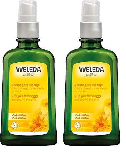 Weleda - Aceite Corporal Para Masaje con Caléndula, Propiedades Calmantes y Regeneradoras, Para Masajes Relajantes, 100% Vegetal, Bio, Vegano - 100 ml (Paquete de 2)