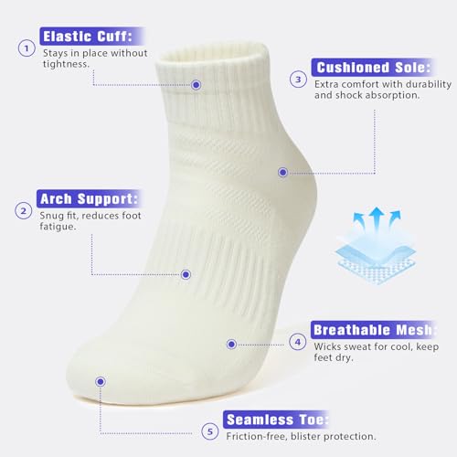 Brula Mens 98% Cotton Cushioned Ankle Socks, Moisture-wicking Breathable Low Cut Athletic Running Socks by Brula - Used condition - Image 4