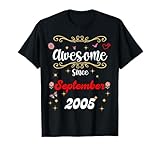 Photo Gallery awesome since settembre 2005 compleanno fiori & farfalle maglietta Photo Gallery awesome since settembre 2005 compleanno fiori & farfalle maglietta