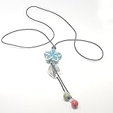 arcam solo music  Arcam halskette steine blume hellblau blatt silber