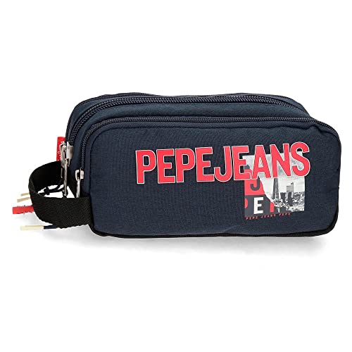 Pepe Jeans Dikran Estuche Triple Azul 22x10x9 cms Poliéster