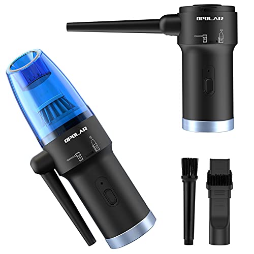 Air Duster, Air Blower & Vacuum 2-in-1, Mini Cordless Vacuum Cleaner for Computer, Keyboard, Cameras, Fans, Cars, Powerful 60000 RPM, Replaces Compressed Air Cans