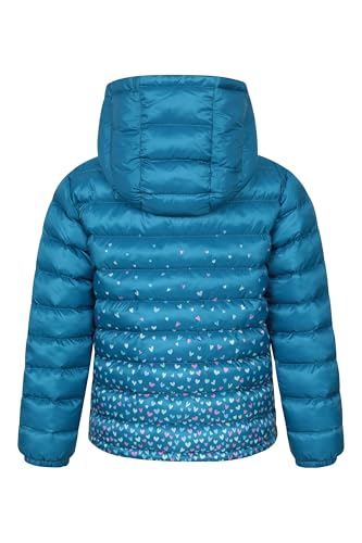 Mountain Warehouse Mountain Warehouse Seasons Steppjacke für Kinder - Ultraleichte, warme, wasserdichte Steppjacke. Jungen & Mädchen Winterjacke mit Kapuze & Reißverschluss Aquamarin Kinder 98 EU (2-3 Jahre) - Verwendungsansicht 7 | TV | Video | Foto