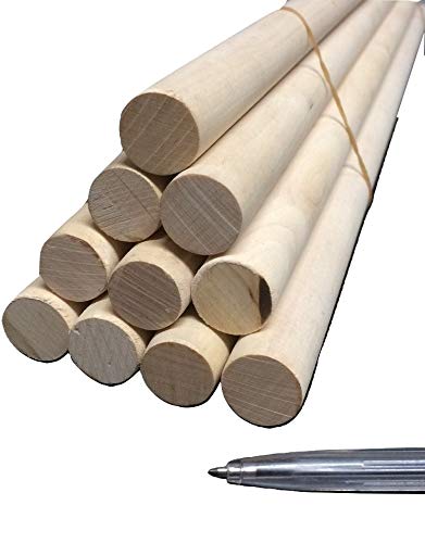 25mm x 600mm Birch Hardwood Wooden Craft Sticks/Dowels - Seconds - Pack of 3 Dowels