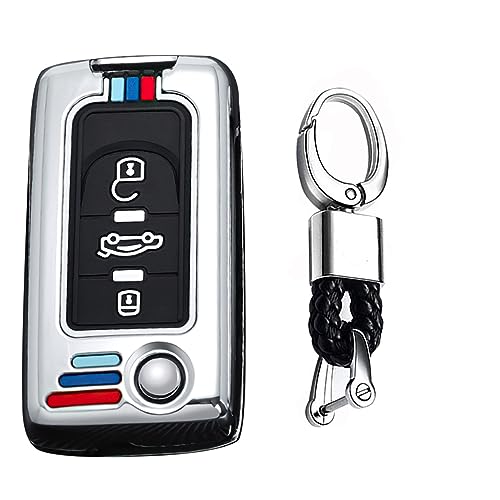 Coque de clé rétractable à 3 boutons argentés pour modèles 107 207 307