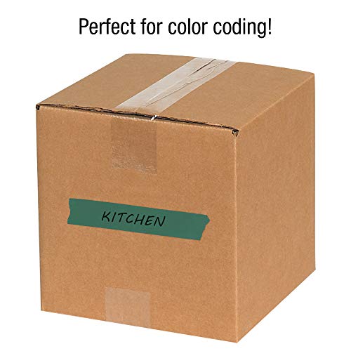 Image of Tape Logic (12 Pack General Purpose Colored Masking Tape, 1 /2 Inch x 60 Yards, Dark Green, for Home, Office, Arts, Crafts, DIY, Labeling and Coding
