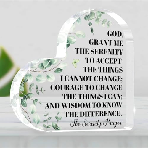 Christian Decor,Serenity Prayer Gifts,Christian Desk Decor,Inspirational Gifts for Women Men