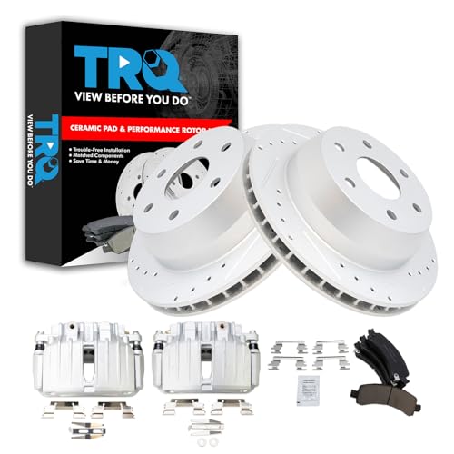 Image of TRQ Performance Rear Brake Pad & Rotor Kit Compatible with 2002 Cadillac Chevrolet GMC