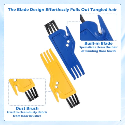 Image of 4 PCS Universal Handheld Vacuum Cleaner Brush with Built-in Blade | Vacuum Brush Cleaning Tool, 2-in-1 Roller Cleaning Tool for Sweeping Robot
