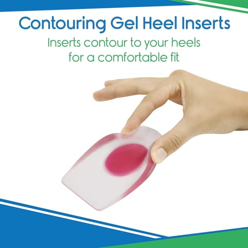 Image of ViveSole Heel Cups for Heel Pain Relief (3 Pairs) - Gel Cushion Inserts | Heel Spur, Achilles Tendonitis, Plantar Fasciitis - Insole Pads for Shoes Women & Men - Silicone Supports, Shock Absorbing