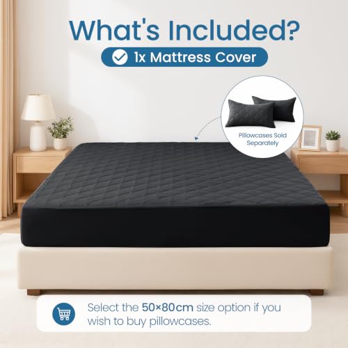 Ystyle rutschfest Matratzenschoner 180x200cm ‑ bis 30cm Höhe, Schwarz – Ansicht 2