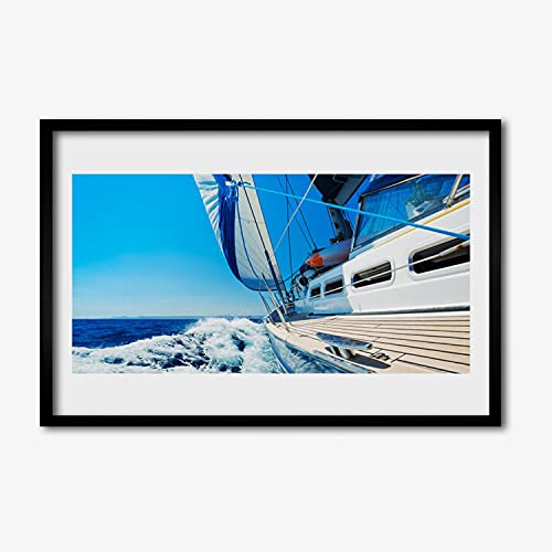 Image murale paysage de mer du bateau cadre MDF pour votre cuisine