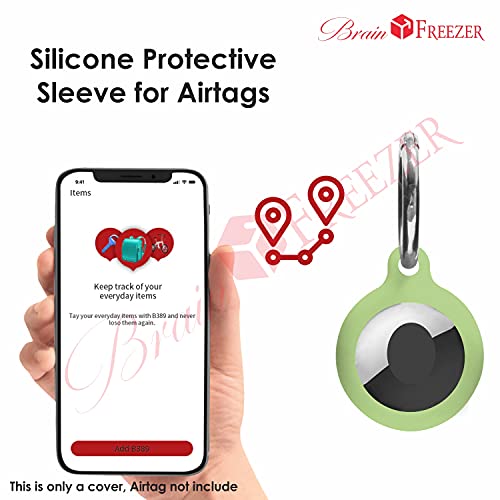 Image of GENERIC Cartoon Silicone Key Ring SmartTag Bluetooth Tracker and Item Locator for Keys, Wallets, Luggage, Pets Compatible with AirTag 2021 (AirTags not Included) (Green)