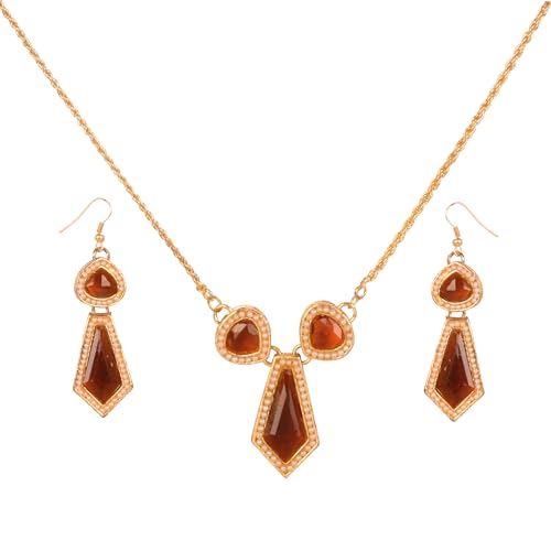 Image of Touchstone Indian Colorful Delicate Desire Traditional Exclusive Designer Jewellery Pendant Sets for Women