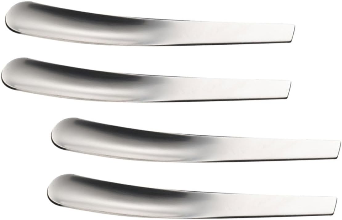 4pc Set Silverware Egg Custard Spoons Portion Serving Small Spoons for Dessert Ice Fine Crafted Silverware