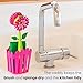 Vigar Flower Power 3-in-1 Kitchen Sink Caddy Set, Flower-Shaped Dish Brush, Sponge, Fence-shaped Holder and Suction Cup, Ideal Sink Organizer, Pink