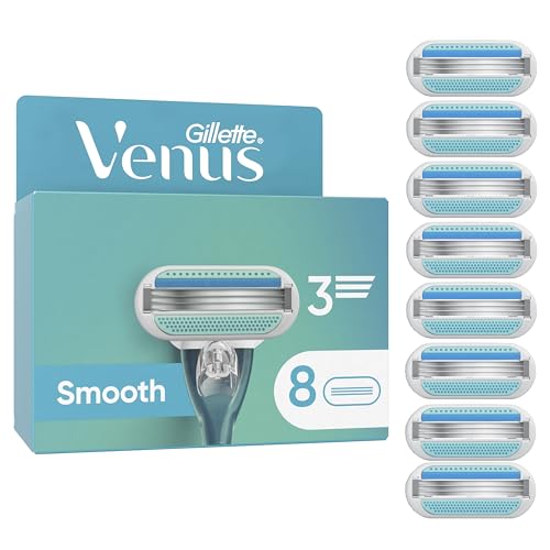 Gillette Venus Smooth Rasierklingen Damen, 8 Original Ersatzklingen für Nassrasierer mit Wiederverwendbarem Handstück 1