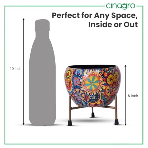 CINAGRO - Designer Plant Pot with Stand, Suitable for Indoor, Outdoor Plants - Durable, Rust Free.