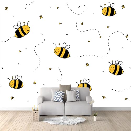Papier Peint Intissé Panoramique Abeille pour Customiser un Mur Blanc - 2