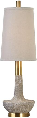 Miniatura 5 de Uttermost Volongo - Lámpara de mesa marfil con textura de piedra
