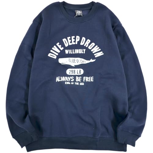 [ヨシダユウ] スウェット プリント トレーナー メンズ レディース クルーネック 起毛 アメカジ ロゴ カジュアル