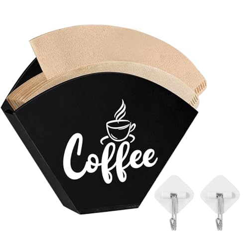 Bldrwer Kaffeefilterhalter Kaffefilterhalterung Filtertütenhalter 1 Stück Holz-Kaffee-Papier-Filterbehälter Universell in der Küche zu Hause Filterpapier für Lagerung (Schwarz)