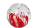 Produktbild Traumkugel 158 (mini) klar mit rot/weißer Blume - Glaskugel, Briefbeschwerer