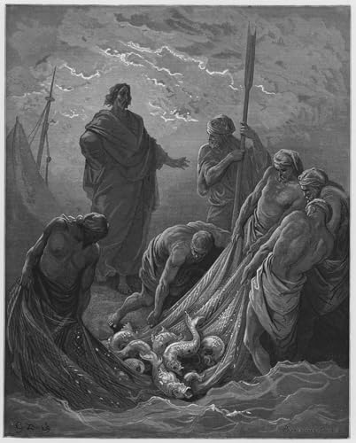 Tableau Impressions d'art Mural poisson Gustave Doré Décoration Chambre 60x90cm