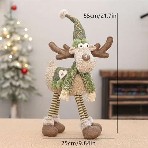 Décoration festive d'hiver avec renne en peluche réglable pour le salon