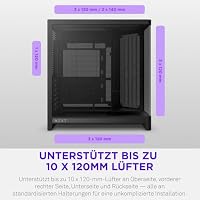 NZXT H6 - Kompaktes Dual-Kammer ATX PC-Gehäuse - Schwarz – Ansicht 6