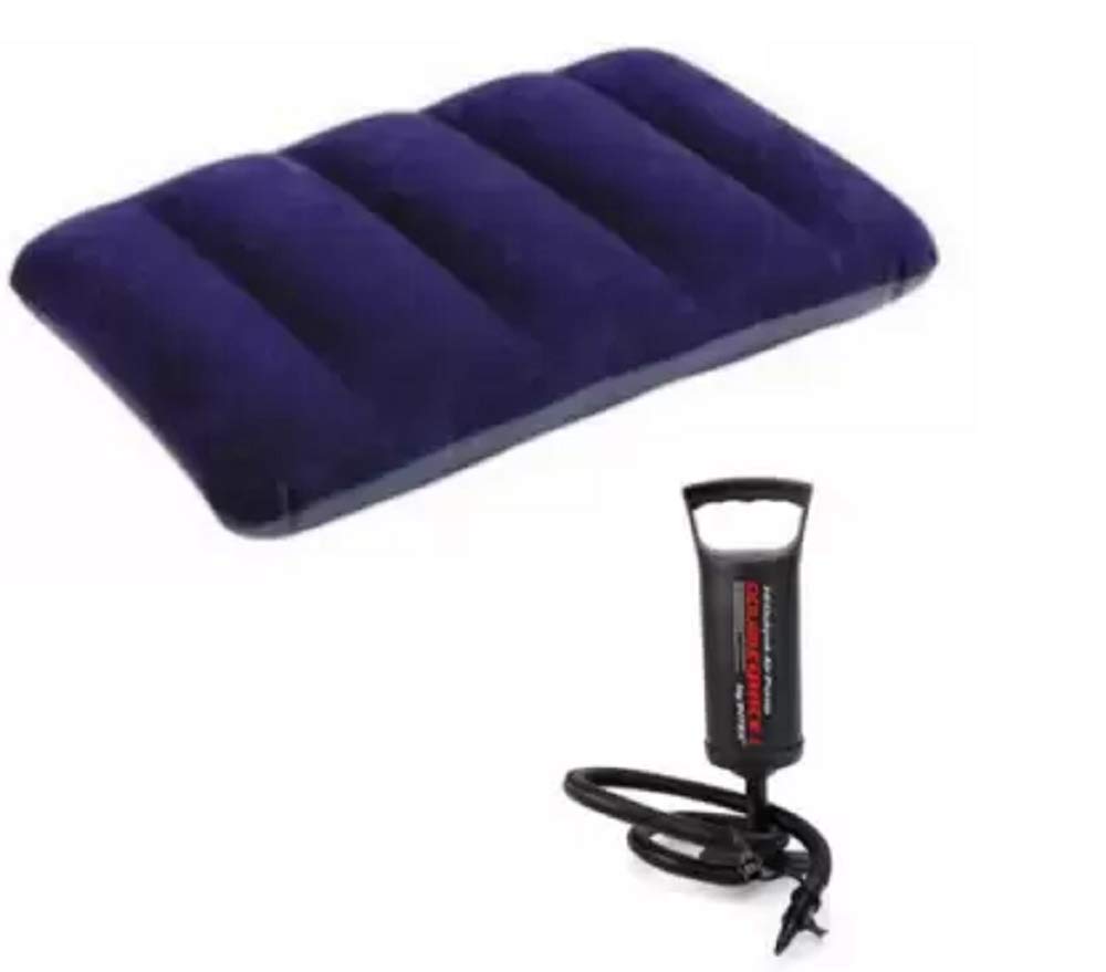 Intex Stealodeal Air Pillow with Pump Inflatable Pillow (Dark Blue)