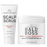 The Bald Brothers Ensemble de soins de la t&ecirc;te chauve | Soin complet de la t&ecirc;te chauve | Ensemble de soins quotidiens pour homme chauve | Nettoye, exfolie et hydrate | Sans parfum
