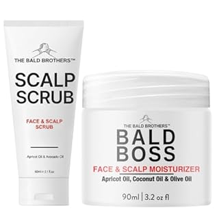 The Bald Brothers Bald Head Care Set | Complete Bald Head Care | Daily Skincare Set For Bald Men | Cleanse, Exfoliate & Moisturise | No fragrance