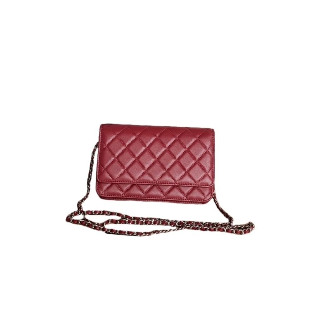 GLOTIDE Designer Women’s Chain Wallet(8 Lambskin Silver Buckle)