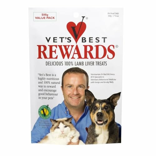 Vet’s Best Rewards Lamb Liver Treats 500g (Pack of 5) – Natural Australian Liver, High Protein Training Treats for Dogs & Cats