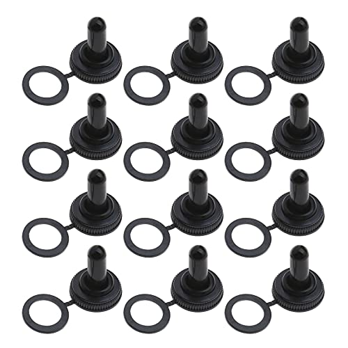 12 unids interruptor de palanca tapas de goma para 12mm Mini hilo Rocker interruptor de palanca barcos equipo marino vehículos todoterreno impermeable negro interruptor accesorios