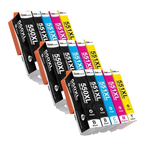 Cartouche d'encre PGI-550 CLI-551 pour imprimante Canon Pixma MG5550 et MX925 - Lot de 3 packs