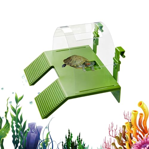 Turtle Ramp - Double Ladder Reptile Ramp, Tortoise Climbing Ladder, Terrarium Basking Platforms, Amphibian Resting Bridge, Tank Access Climb Structure for Keepers Breeders Pet Parents Animal Lovers