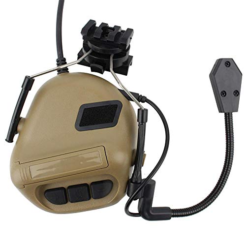Hearing Protection Electronic Earmuffs, Helmet Microphone Tactical Headset Noise Canceling Microphone Headset For Airsoft Shooting Hunting Combats Games #TOP6