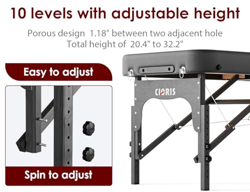 Image of CLORIS 84 inch Professional Massage Table 2 Section Portable Hold Up to 1100LBS