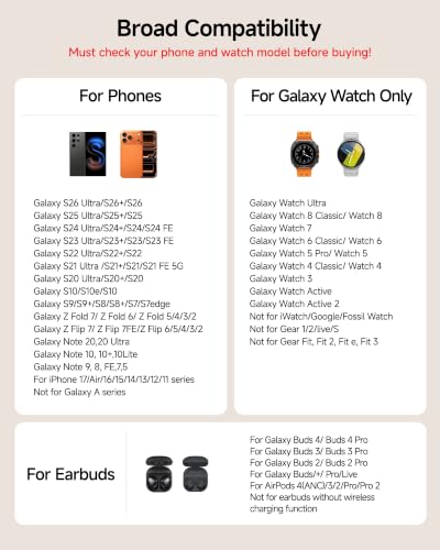 Image of 3 in 1 Wireless Charger for Samsung Galaxy S26 Ultra, Galaxy Watch 8, Buds