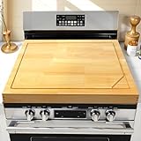4 In 1 Noodle Board Stove Cover Lightweight Cutting Board Wood Stove Top Covers for Electric Stove, Glass Gas Stove Cover for Gas Burners - 30' x 22'
