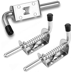 Persianas Con Cerrojos Interiores Pestillo con Muelle para Puertas de Madera, 2 Piezas, Pernos para Puerta Patio, Shed, Portón del Garaje(10 * 128mm)