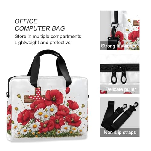 Maletín para portátil con estampado floral y múltiples bolsillos miniatura 5