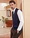 Kallspin Men's Sweater Vest Wool Blend V-Neck Button Sleeveless Cardigan Vest Sweater (Navy Blue, 3X-Large)